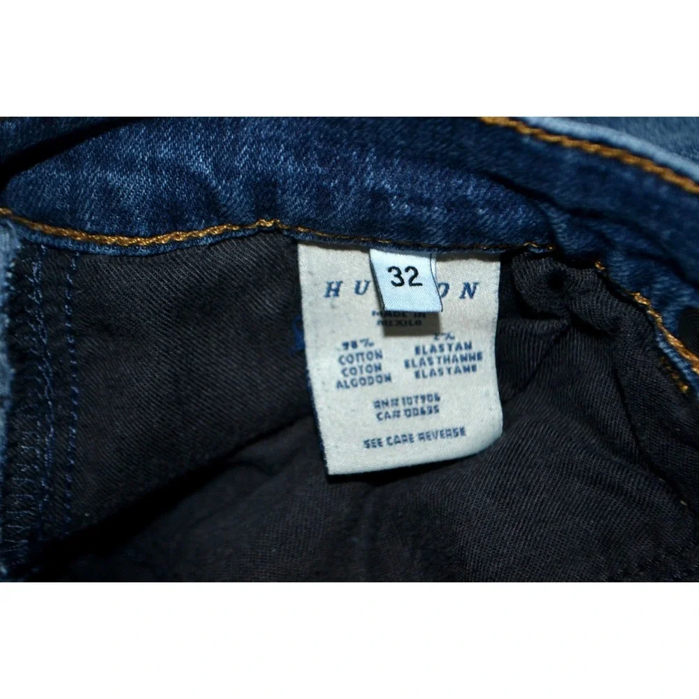 HUDSON Men's Dandy Slouchy Straight Button Fly‎ Jeans SIZE 32/33 Dark Wash